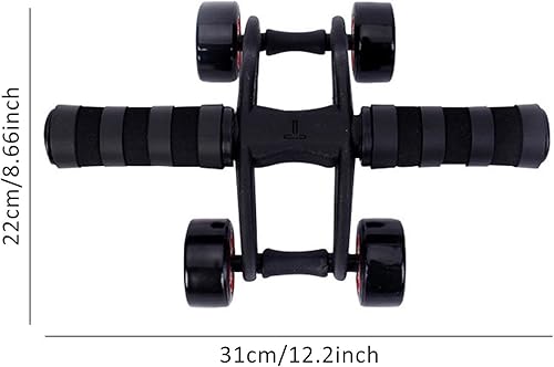 Miniatura 3 de Entrenador de fortalecimiento de núcleo de rodillo abdominal de 4 ruedas, equipo de rueda de ejercicio abdominal con asas de espuma ergonómicas,