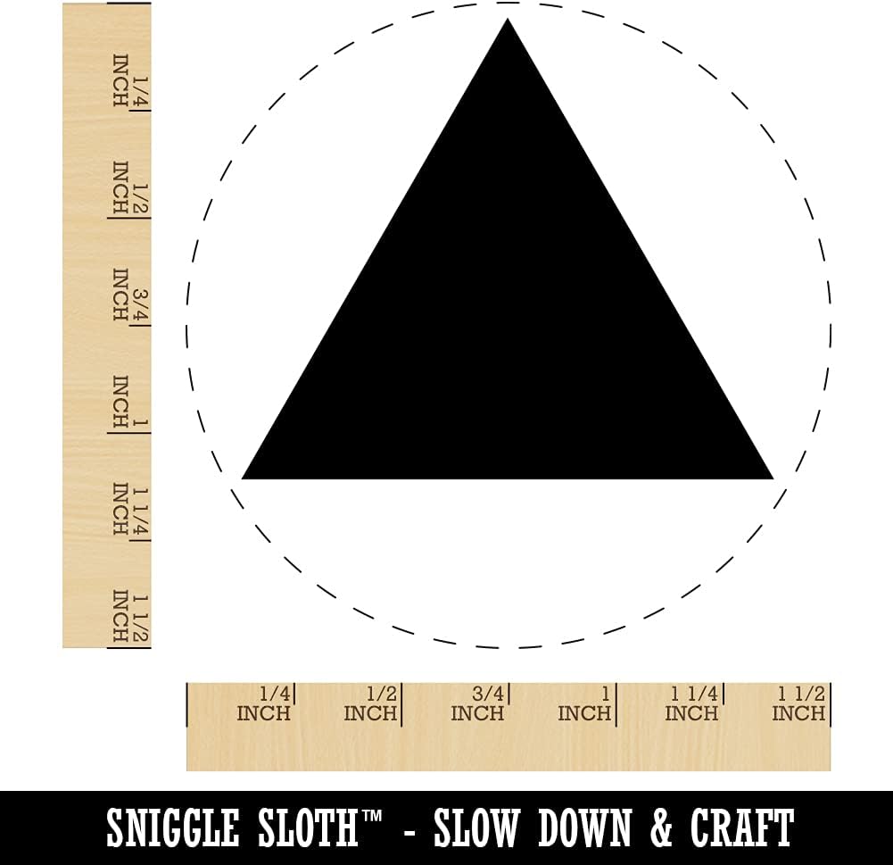 Triangle Solid Self-Inking Rubber Stamp Ink Stamper for Stamping Crafting Planners - 1-1/2 Inch Large - Red Ink