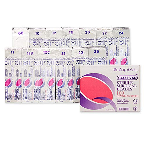 3001T-12 GLASSVAN Surgery Blade, 12 Size, Stainless Steel (Pack of 100)