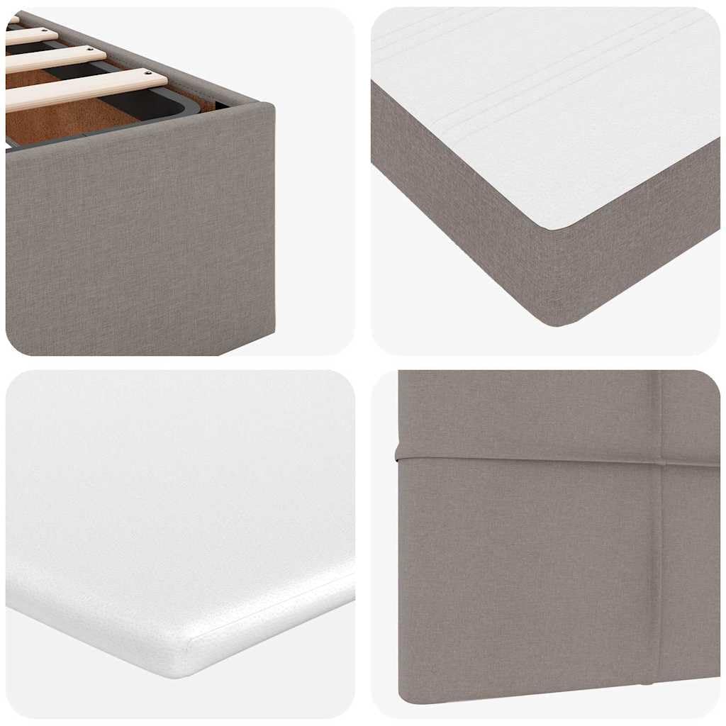 vidaXL Struttura Letto Pouf con Materassi Tortora 180x200cm in Tessuto