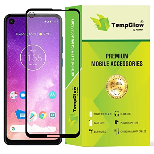 Image of Screen Protector for Motorola Moto One Action /Moto One Vision (Black) Tempered Glass Edge-to-Edge 6D Screen Guard With Installation Kit
