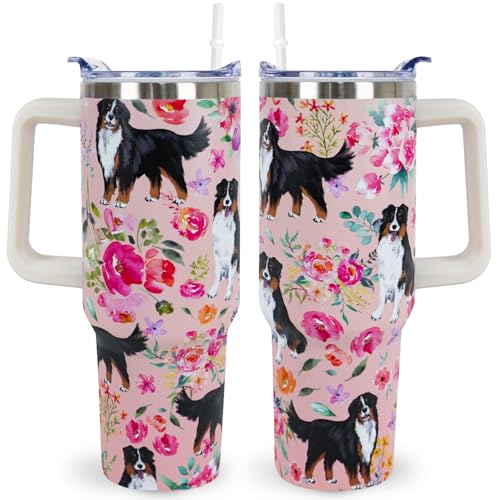 Bernese Mountain Dog Gifts Dog Tumbler Cup for Women Men 40oz Sta...
