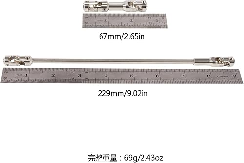 Miniatura 5 de RCBOYZ Paquete de 2 unidades de eje de transmisión de acero inoxidable de longitud libre de corte universal para 110 LCG DIY RC Crawler SCX10 I II