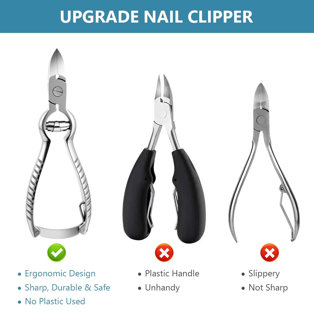 Beugo Pince Coupe Ongles, Coupe-Ongle pour Ongle Incarné et Épais Ciseaux Ongles Pieds en Acier Inoxydable Incarnés Robustes pour Mains et Pieds Manucure Pédicure
