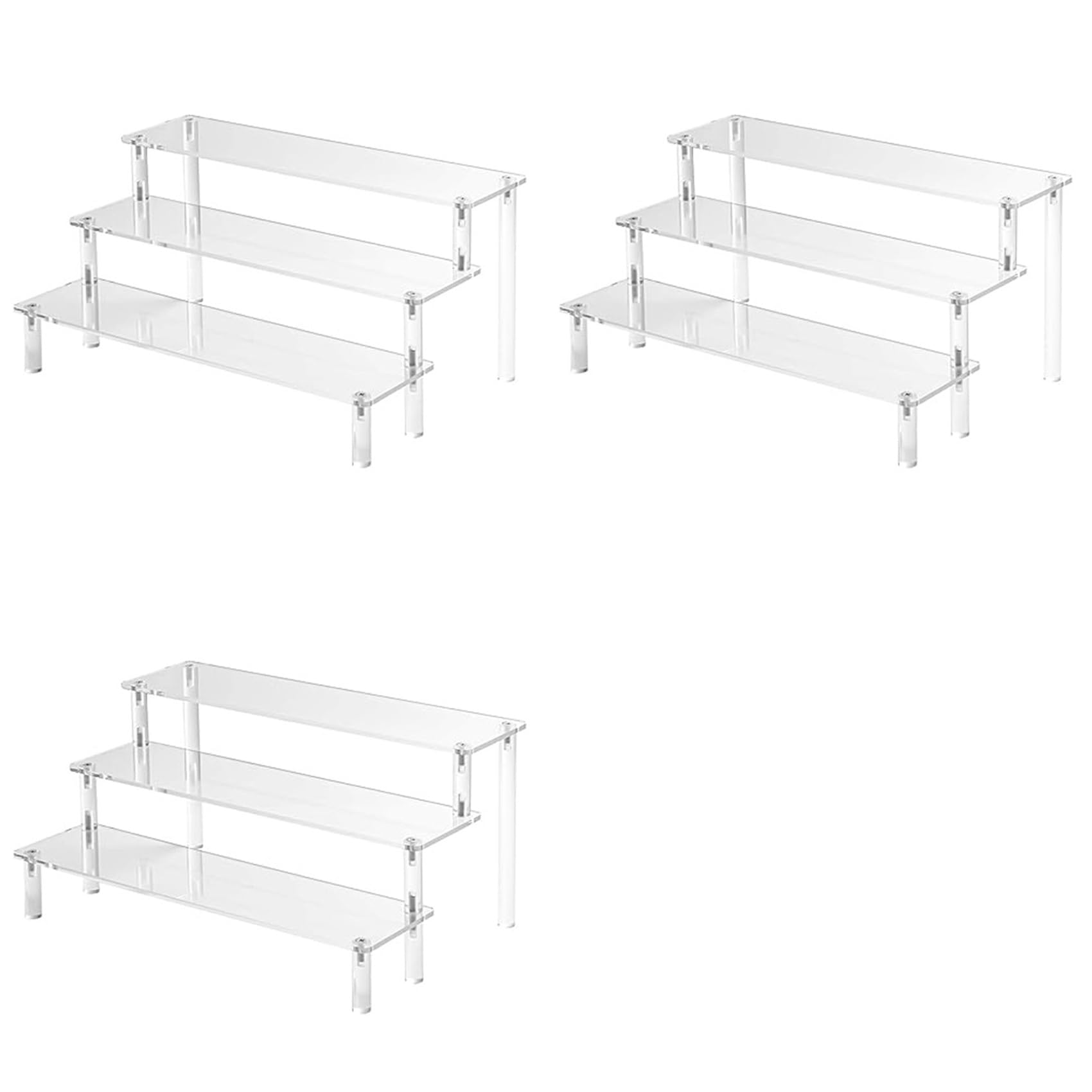 Vjsujehgy 3X Acrylic Lifting Display Stand 3-Layer Perfume Tissue Display Stand Character Model Display Stand Dessert Rack