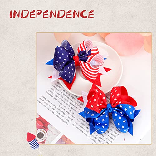 3 Packs 4Th Of July Hair Clips Patriotic Hair Bow Clips With American Flag Hair Bows Boutique Grosgrain Ribbon Hair Pins Lovely Independence Day Headwear Hair Accessories For Kids Girls #TOP4