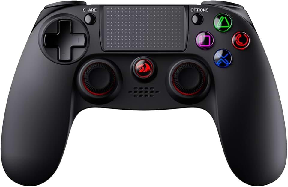 Controle Gamer Redragon Juno Preto USB Tipo-C Com Iluminação LED G818