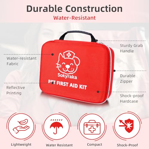 Pet First Aid Kit for Dogs & Cats - Pet Emergency Kit for Home, Camping, Hiking, and Traveling - Thumbnail 3