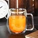 Vicloon Cristal Vidrio de Doble Pared, Taza de Cafe Doble 250 ml,...
