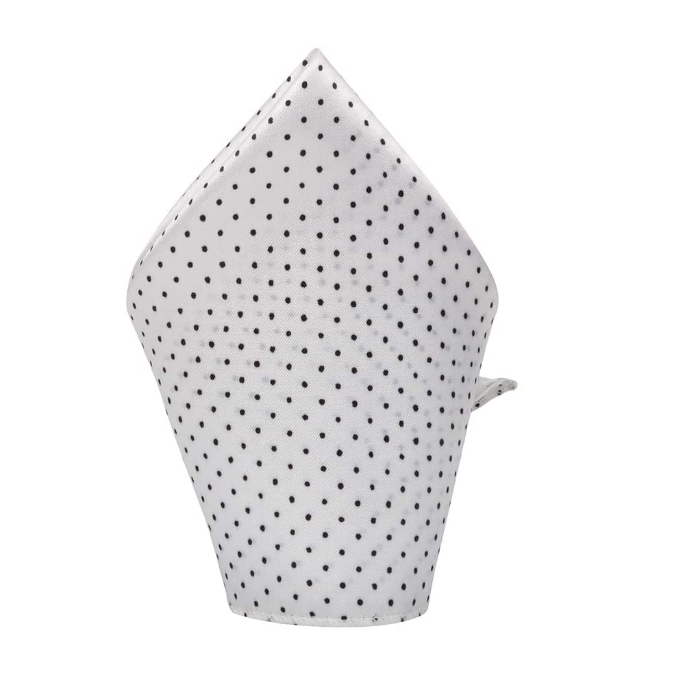 Style Along White Pocket Square Black Small Polka Dotted Premium Mens Solid Micro Fiber Silk Satin Pocket Square Wedding Handkerchiefs-image-37