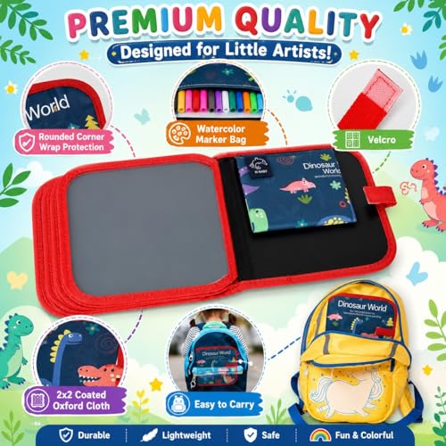Image of Kaidaa Reusable Toddlers & Preschoolers Activity Book for (3-8 Yrs Kids) | Reusable Drawing & Writing Book | 14 Pages | 12 Washable Markers + 2 Wet Wipes
