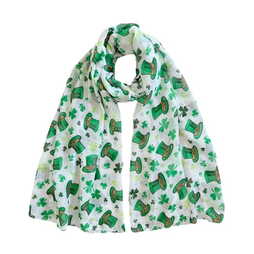 CYian St Patrick Day Scarf for Women Irish Scarf Gift Long Shamrock Shawl Saint Patricks Day Accessories for Women,Shamrock02