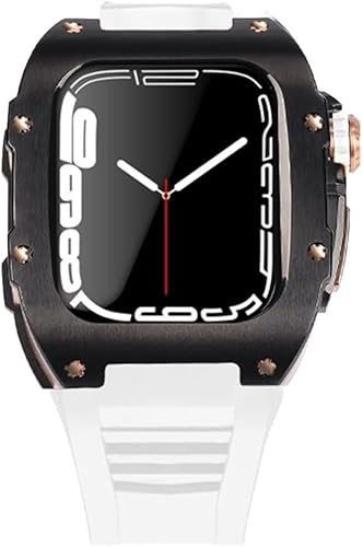 Miniatura 6 de KGDHB Lastest Stainless Steel Strap Case for Apple Watch Band 7 45mm Titanium Alloy Case for Iwatch 7 6 5 4 SE 44MM Diy Mod Kit Set