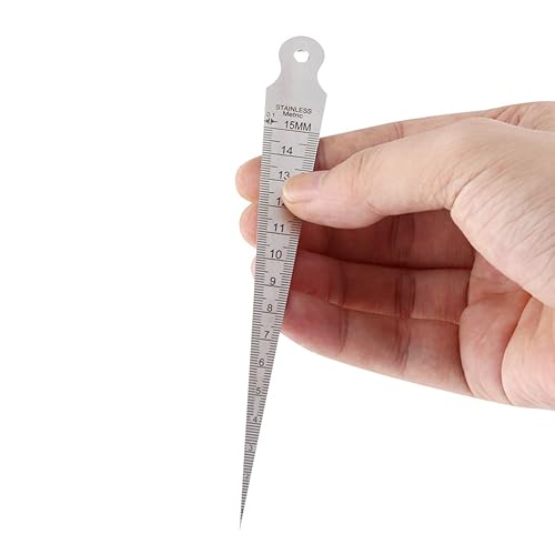 Miniatura 4 de Medidor cónico, escala de apertura de acero inoxidable, agujero, agujero, métrica, imperial, agujeros, herramienta de medición de 0.039-0.591 in,