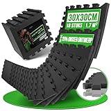 AthleticPro vloerbeschermingsmat fitness [31x31cm] - 18 extra dikke vloermatten [20% meer bescherming] - antislip beschermingsmatten voor fitnessruimte & fitnessapparaten