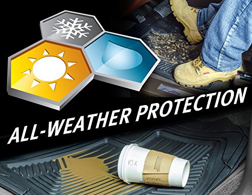 Armor All 78844 3-Piece Gray Rubber Full Coverage Trim-To-Fit Floor Mats For Cars, Trucks And Suvs #TOP5