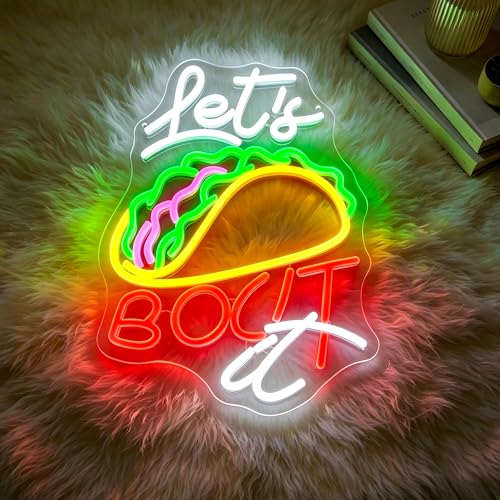 Image of Taccos Neon Sign for Wall Decor Light Up Sign Led Signs for Room Party Home Wall Decor USB Powered