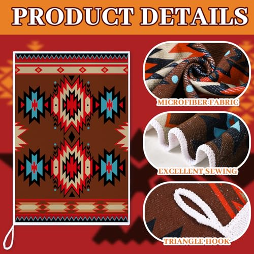 Image of Bencailor 6 Pcs Aztec Kitchen Towels Decorative Sets Dish Towels Absorbent Fast Drying Hand Tea Vintage Hanging Reusable Cleaning Dishcloths for Cooking Farmhouse Bathroom Accessory