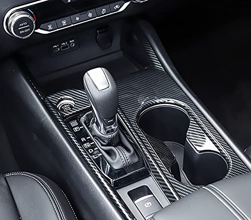 Kadore Carbon Fiber Pattern Interior Gear Shift Panel Cup Holders Frame Cover Trim For 2019-2022 Nissan Altima Sv Sr Sl Platinum (Left Hand Drive) 1Pc #TOP1