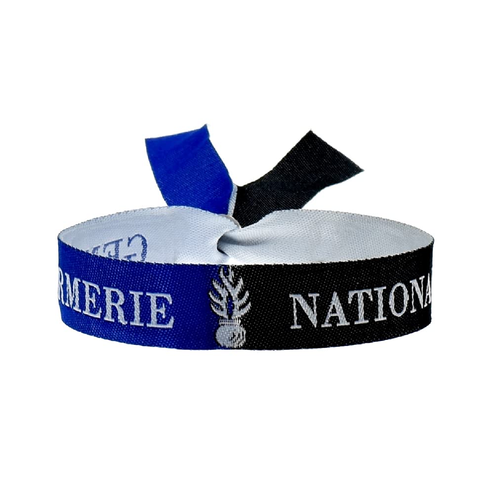 BDM French National Guard fabric bracelet, France. Gendarmerie Nationale ribbon for men and women adjustable.