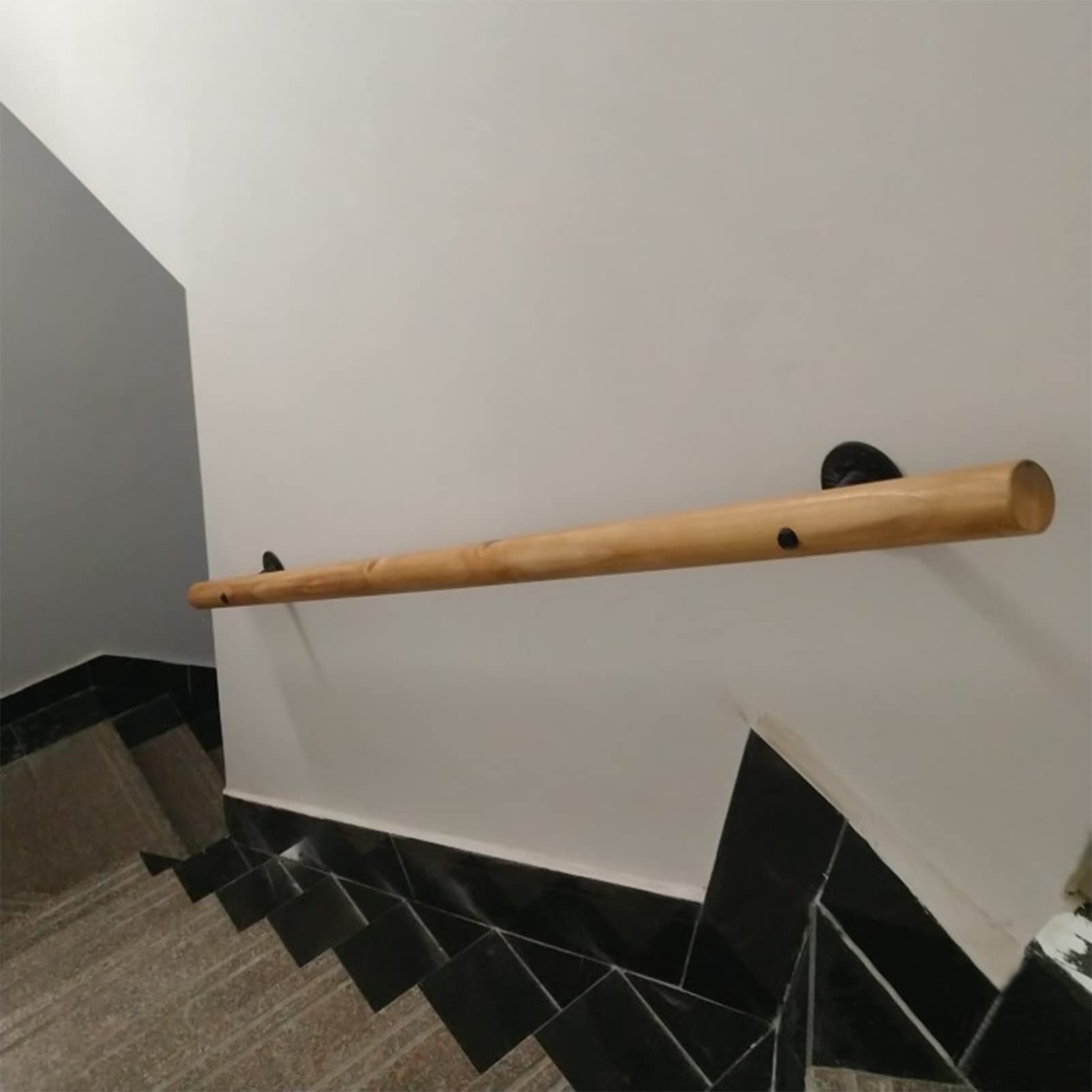 Poręcze schodów dla osób starszych i dzieci pod ścianą schodowe Strona główna litego drewna Przejście do korytarza Poręcze z drewna okrągłego(30cm)
