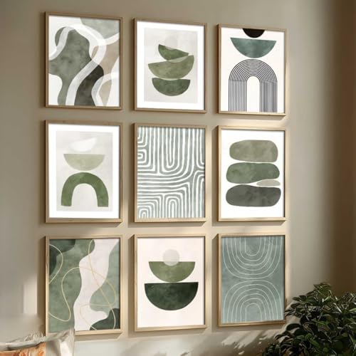 Image of kotart Floral Wall Art Home Decoration | Aesthetic Floral Paintings With Frame For Living Room Bed Room Hotel Wall Decor Digital Reprint Set of 9 (10X13 inch)