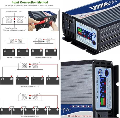 Onduleur pure sinus 12V 110V 5000W convertisseur de tension dc ac