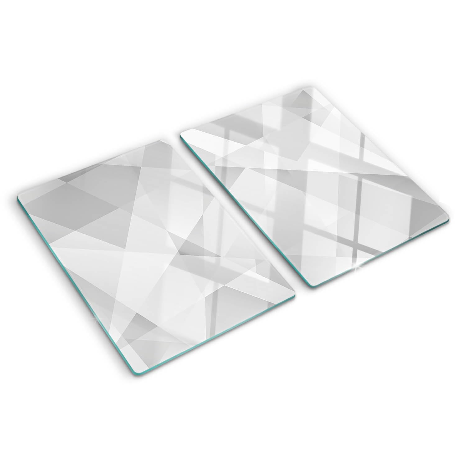 Planche à découper 2x40x52 cm en verre trempé fond d'abstraction pour plaque induction