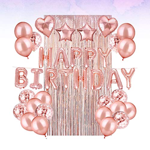 KESYOO 39 Pcs Fontes Do Partido Conjunto Aniversário de Ouro Rosa Decorativo Borla Cortina Foto Ader