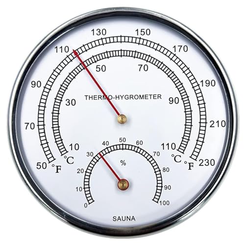 Sauna Thermometer and Hygrometer, 2 in 1 Sauna Thermometer Fahrenheit Accessories, Sauna Temperature Gauge for Sauna Steam Room Indoor Humidity Gauge Temperature (Sauna Thermometer-10)