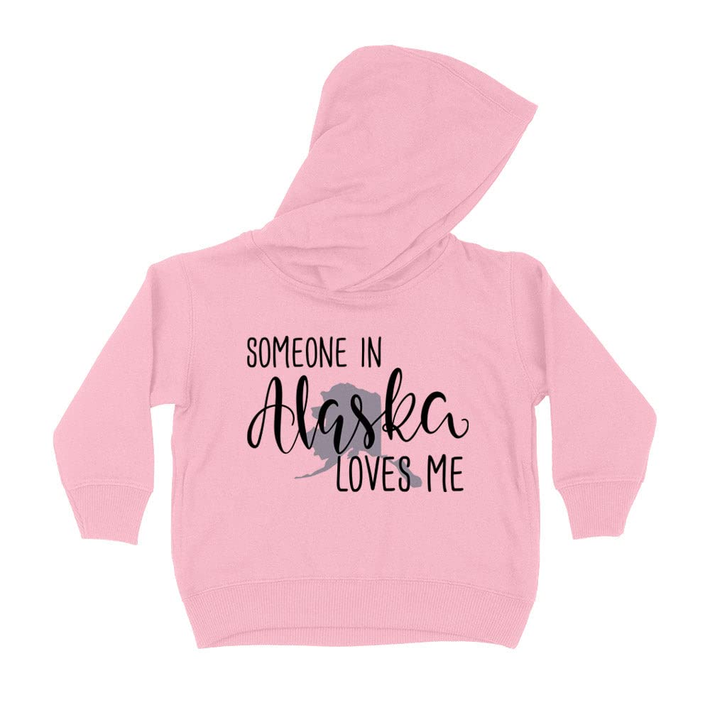 Someone in Alaska Loves Me Kids Hoodie Sweatshirt Toddler 5T Light Pink