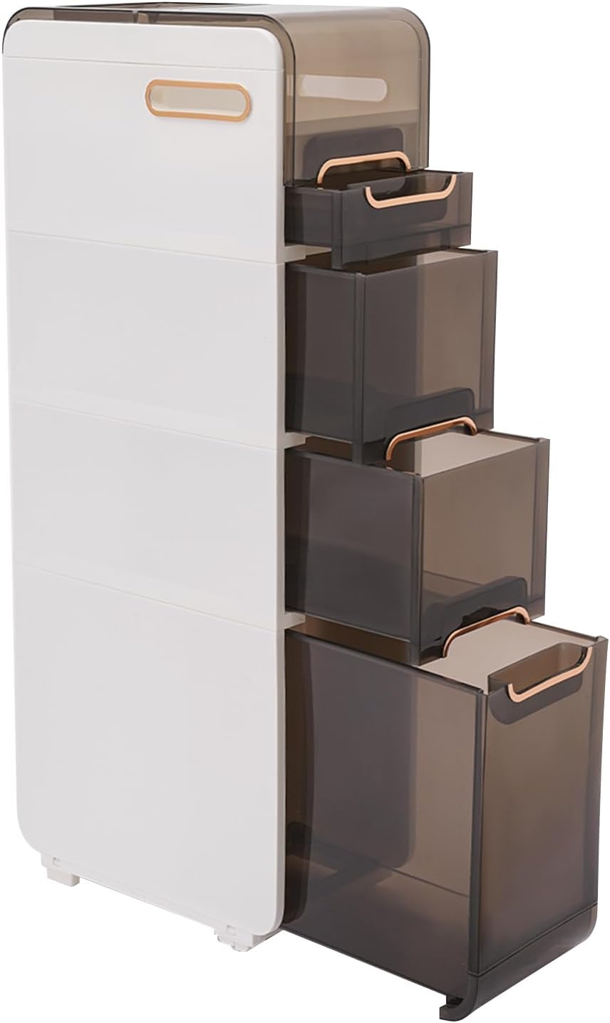 Narrow Bathroom Storage Cabinet - Free Standing Toilet Paper Holder for Small Spaces, Ideal for Home Bathrooms, Kitchens, Living Rooms