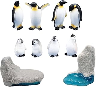 Lurrose 10個セット ミニチュア ペンギン 置物 樹脂製 耐用性 小型 マイクロランドスケープ 装飾品 インテリア ペンギンモデル