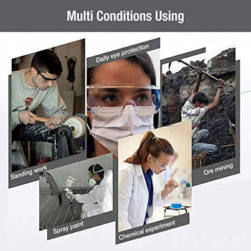 Protective Eyewear Safety Goggles Clear Anti-fog/Anti-Scratch Safety Glasses over Prescription Glasses,Transparent Frame for Men Women Lab Clear 4 Pack - Thumbnail 3