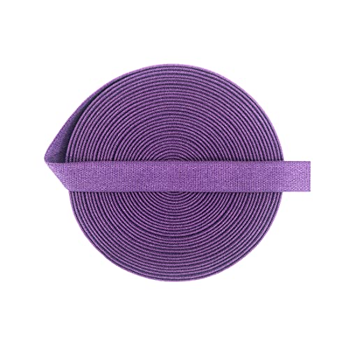 Bristlegrass Elastic Bands for Sewing 1cm Inch 2 Yard AmethystKnit Elastic Spool High Elasticity Fold Over Elastic Tie Bra Strap Dress (2Y 1cm Amethyst)