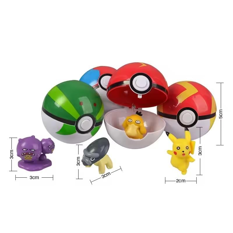 Pokémon Mini 1-Inch Battle Figures in 2-Inch Poké Ball – Pocket Size Collectible Toy (5 Pack) 2