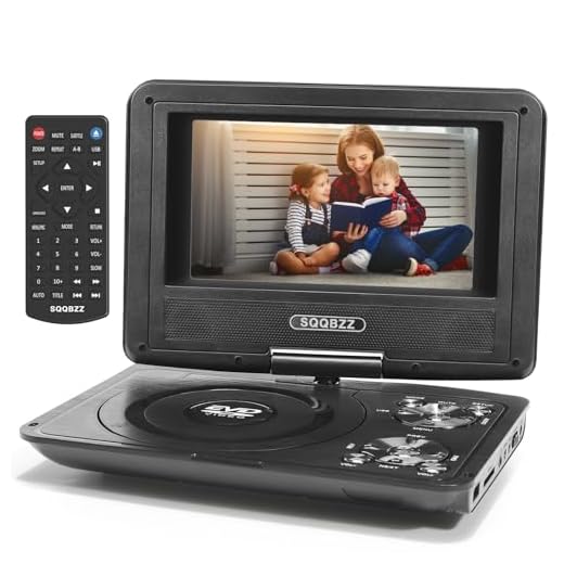 SQQBZZ 9.5" Portable DVD Player with 7.5" Swivel Screen,Car DVD Player Support CD/DVD/SD Card/USB/Headphones, Remote Control, Car Charger, Power Adaptor (Black)
