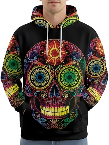 Image of PAGYMO Graphic Hoodies for Men Funny Novelty Pullover Hooded Sweatshirt | Funny 3D print, cool novelty design, colorful pattern, mens graphic pullover hoodie, sarcastic style, funky winter fashion