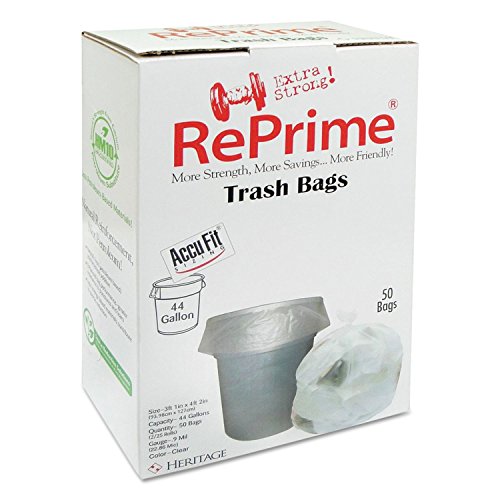 RePrime H7450TCRC1CT Can Liners 44gal 0.9mil Clear 37