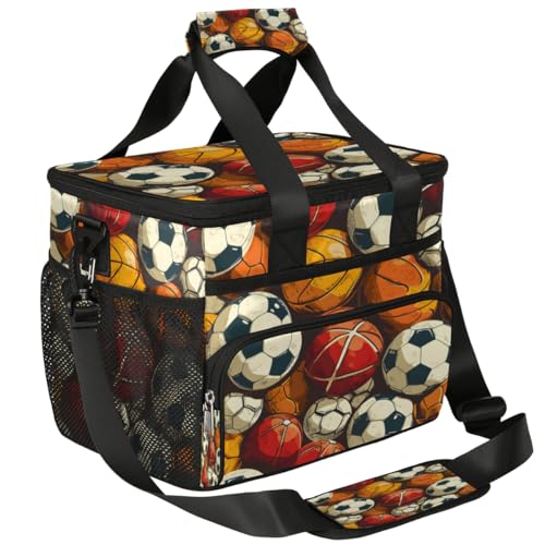 Insulated Picnic Backpack Lunch Box for Women Men Picnic Basket Tote Lunch Bag Picnic Bag Portable Lunch Bags for Picnic, Beach, Work, Trip,Office, Camp Sport Balls