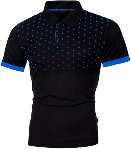 Camisas de golf de manga corta para hombre, estilo casual, con bloques de color, de algodón, con botones, polo