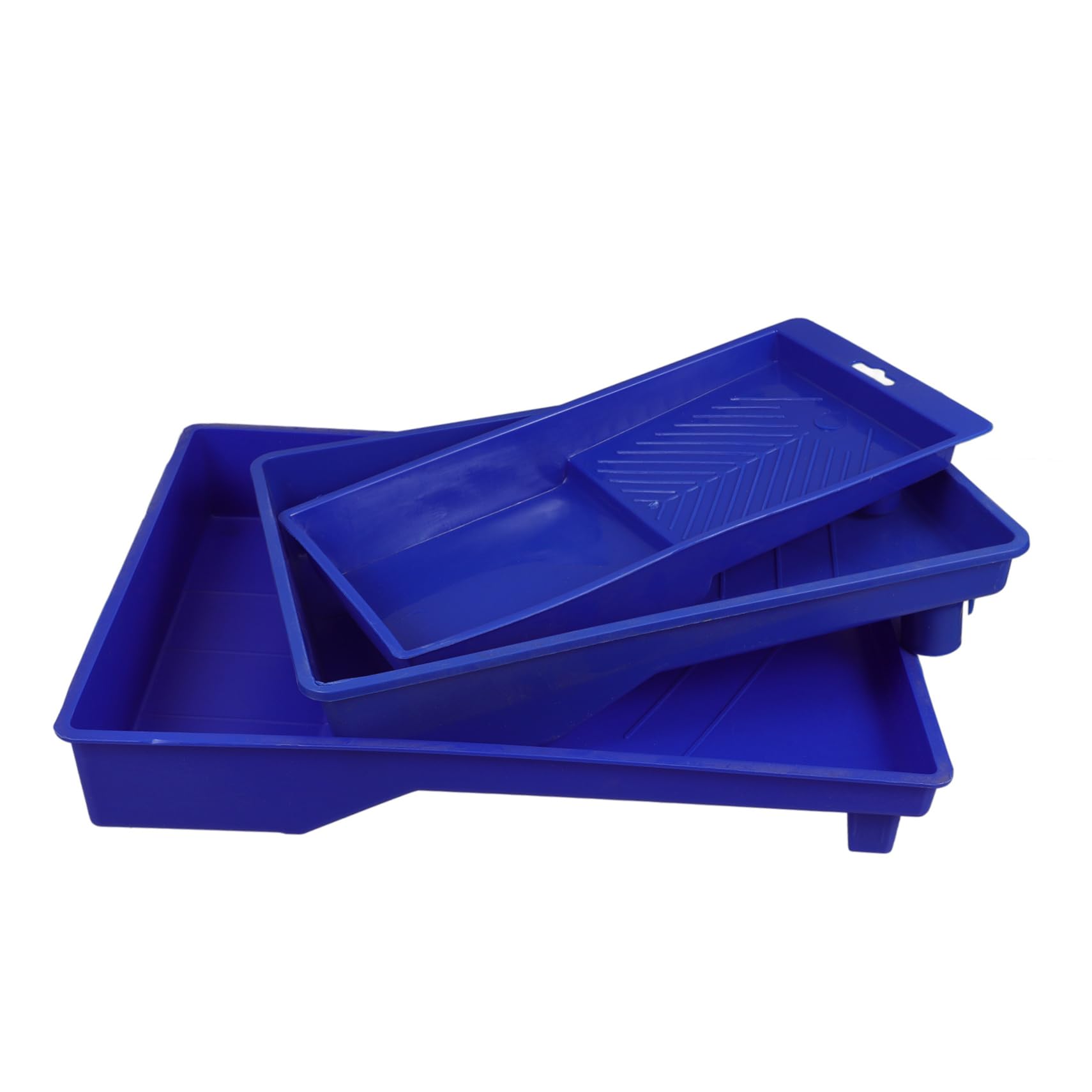 Bandeja para Pintura de 3 Piezas, Polipropileno Azul, Fácil Limpieza