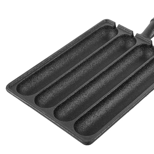 Poêle à griller en métal noir PLAFOPE cuisson saucisses vapeur - 4