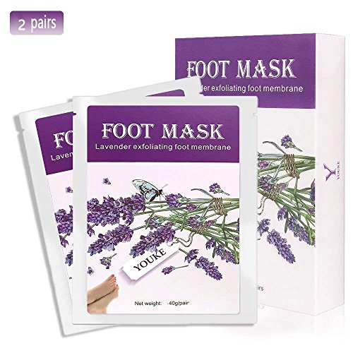 Exfoliating Foot Peeling Mask 2 Pairs Lavender Scented Peel Booties for Callus Dead Skin, Get Soft Touch Smooth Feet in 1 Week