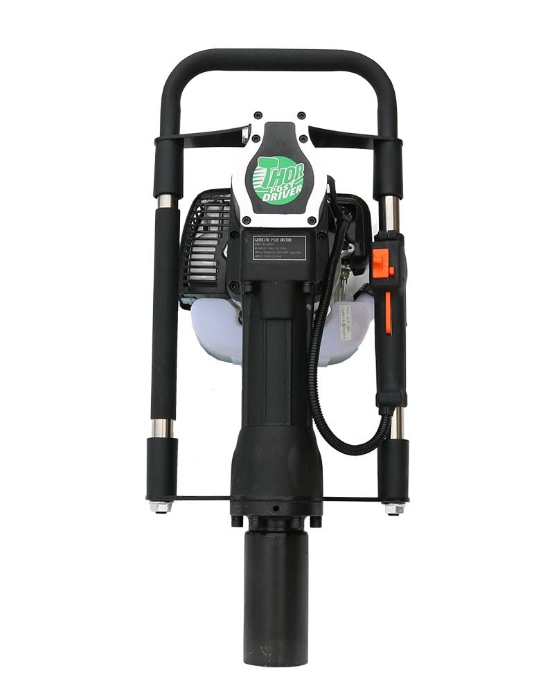 Thor PD1002 Tent Stake Post Driver with 2 Cycle Engine - Easy Driving Outdoor Stakes and Posts - Setup Commercial Tents - Includes Tool Bag and Rolling Storage Case - 29 x 11.5 x 13 Inches