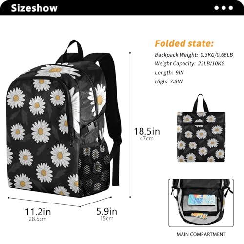 Mochila plegable ligera para senderismo y viaje negra miniatura 3