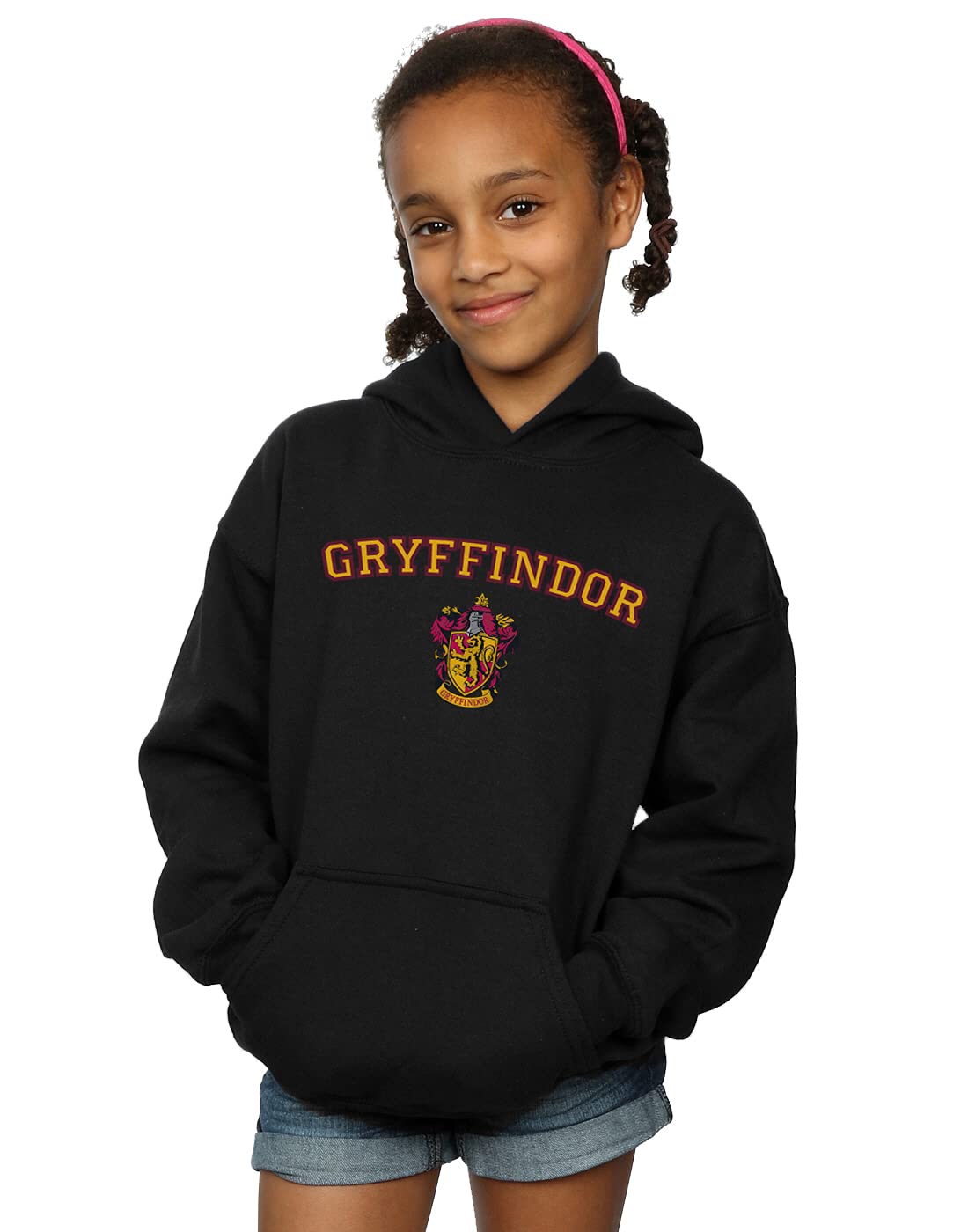 Harry Potter Girls Gryffindor Crest Hoodie Black 9-11 Years