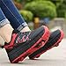 nnn Sneakers Mit 2 Rollen Mädchen Junge Mode Rollenschuhe Unisex Skateboard Schuhe Rollen Schuhe Sportschuhe Laufschuhe Mit Automatisch Verstellbares Räder Geeignet Für Erwachsene Und Kinder,Red-40