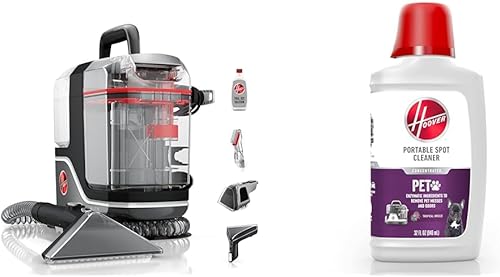 Hoover CleanSlate XL - Limpiador de manchas de limpieza profunda, FH15000V + Hoover Pet Champú portátil de limpieza de alfombras, fórmula de 32
