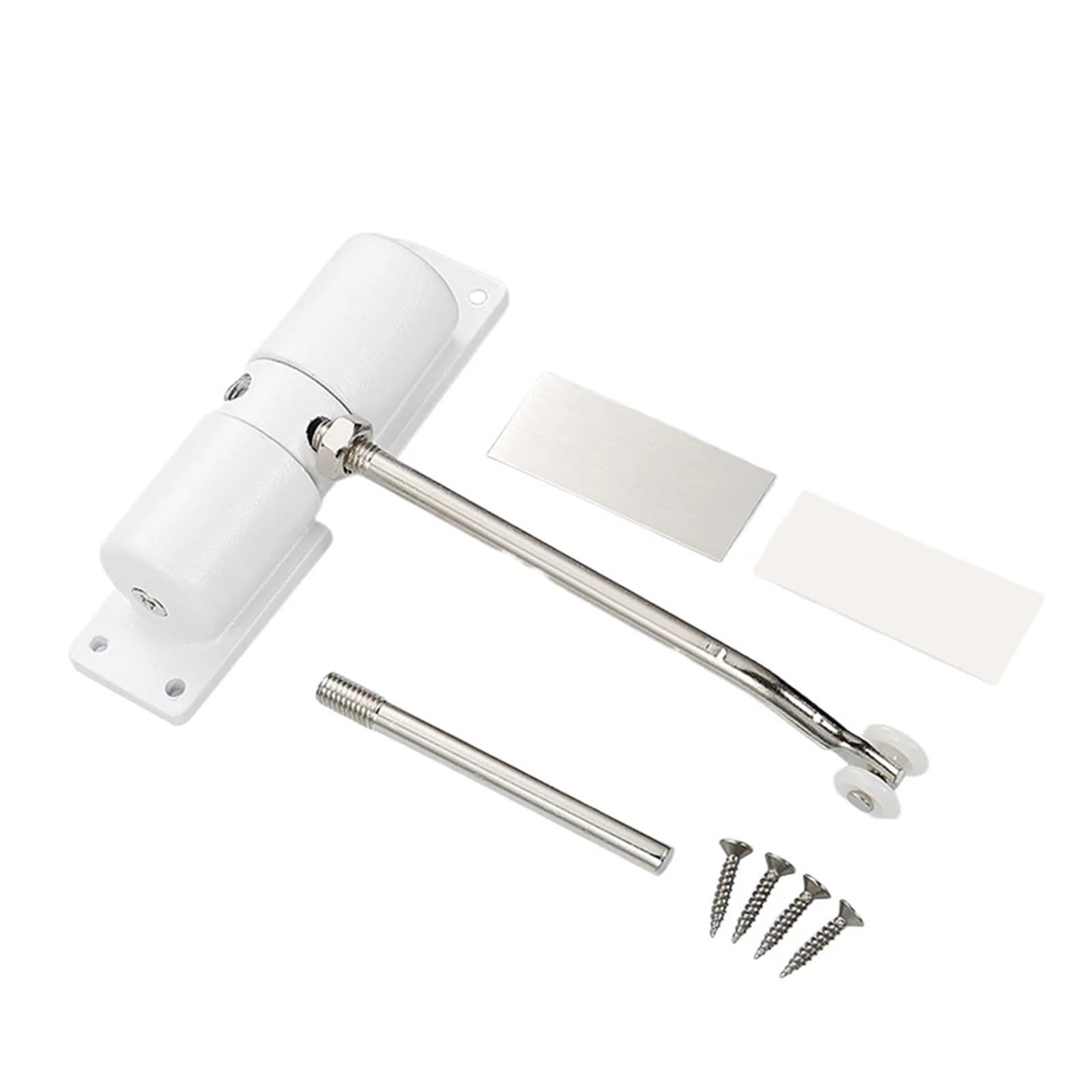 Door Closer Aluminum Alloy Adjustable Door Closing Hinge(White)